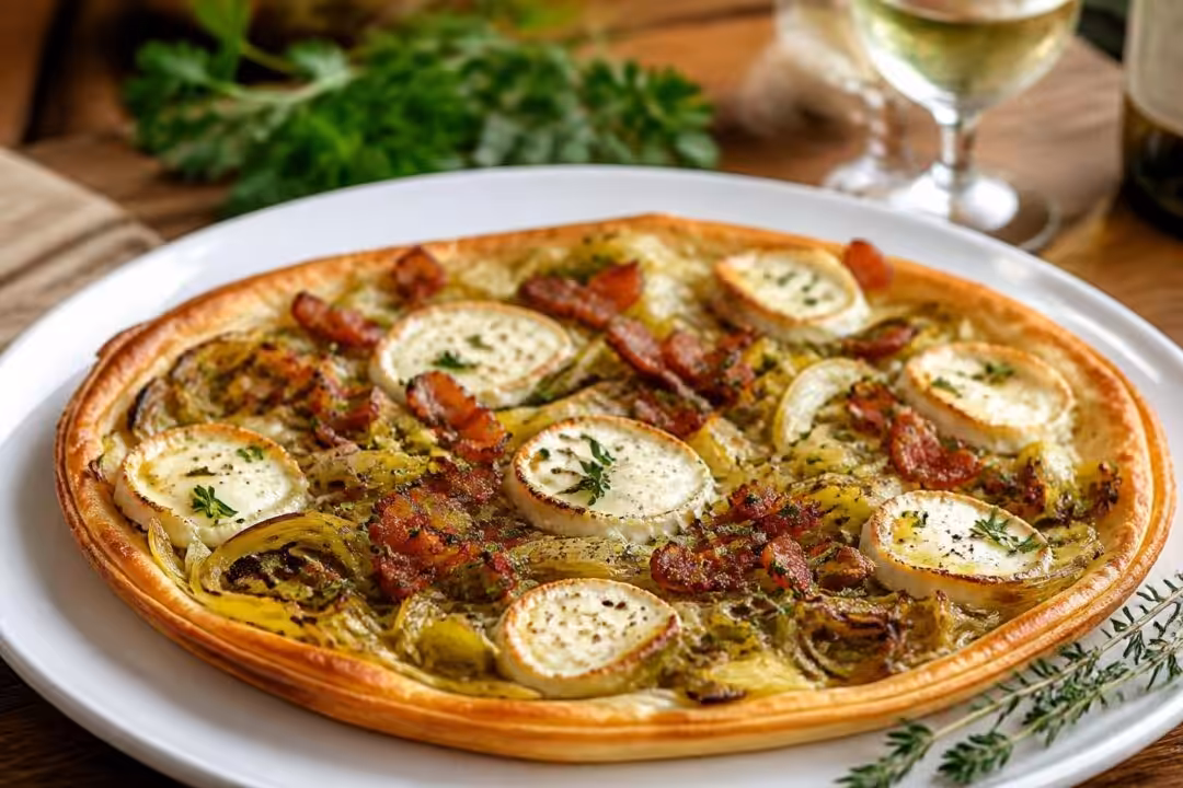 découvrez notre recette gourmande de tarte fine aux poireaux, chèvre et lardons, idéale pour un repas savoureux et facile à préparer.